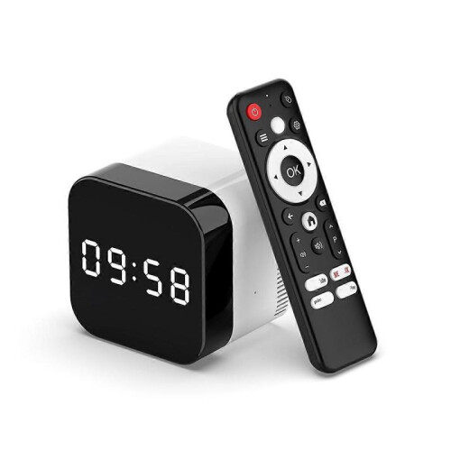 H96 Clock TV Video Box Decoding BT5.0 Voice Remote TV Boxs EU Plug 2