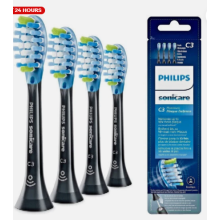 4pk Philips Sonicare C3 Premium Defence Toothbrush Heads - White & Black