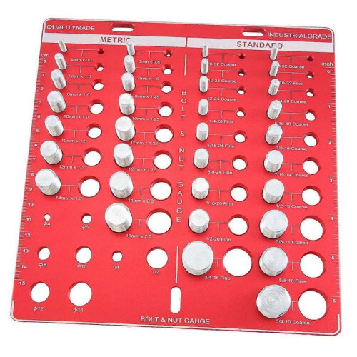 34Hole Nut and Bolt ,,Bolt Size and Thread Gauge Identifier,Ruler with Inches and Centimeter 2