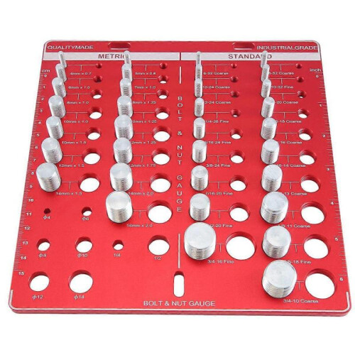 34Hole Nut and Bolt ,,Bolt Size and Thread Gauge Identifier,Ruler with Inches and Centimeter 1