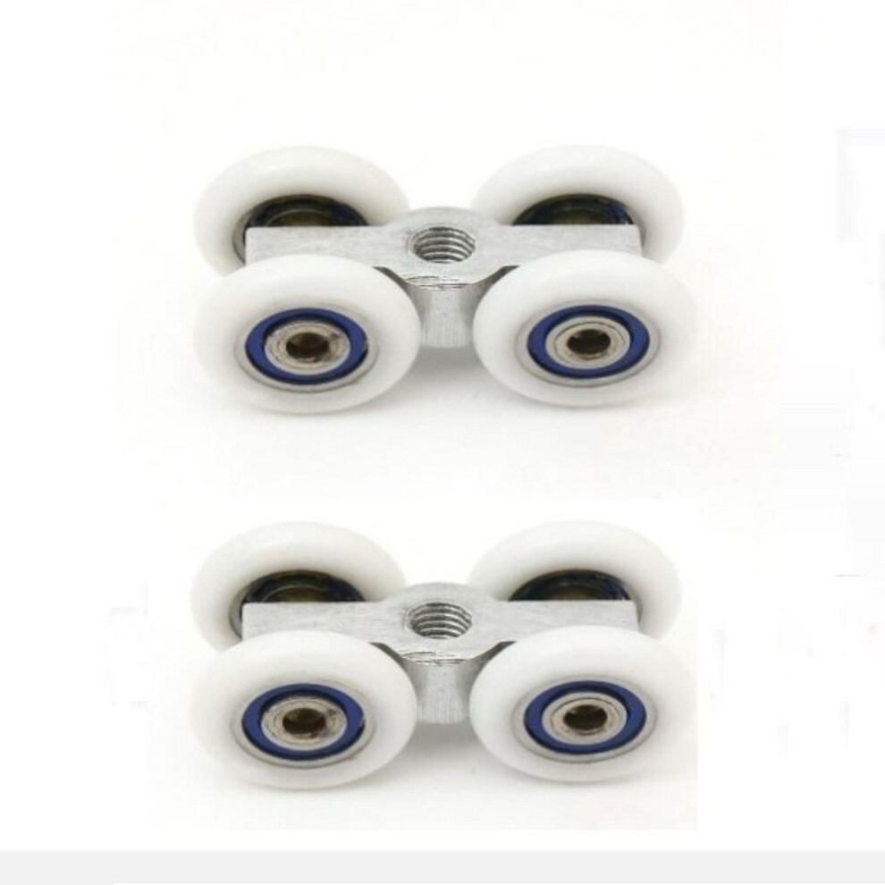 2Pcs Metal Hanging Sliding Roller 1.85*0.87 Inch Door Roller Set Rustproof Pulley Hardware  Closet
