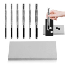 9-Piece Punching Tool, Hollow Punch Set for Stitching Punching Tool, Leather Watch Strap Belt Punch