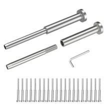 20 Pack 4 X 4 Inch Cable Railing Kits, 1/8 Inch Receiver & Swage Stud End for Deck Stair Cable Rail