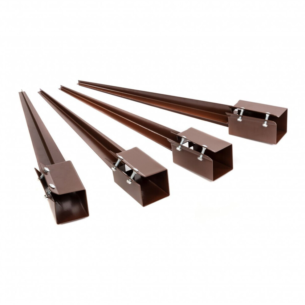 Oypla 4x Heavy Duty Drive Down Fence Post Anchor Spike Grip Holder - 100 x 750mm