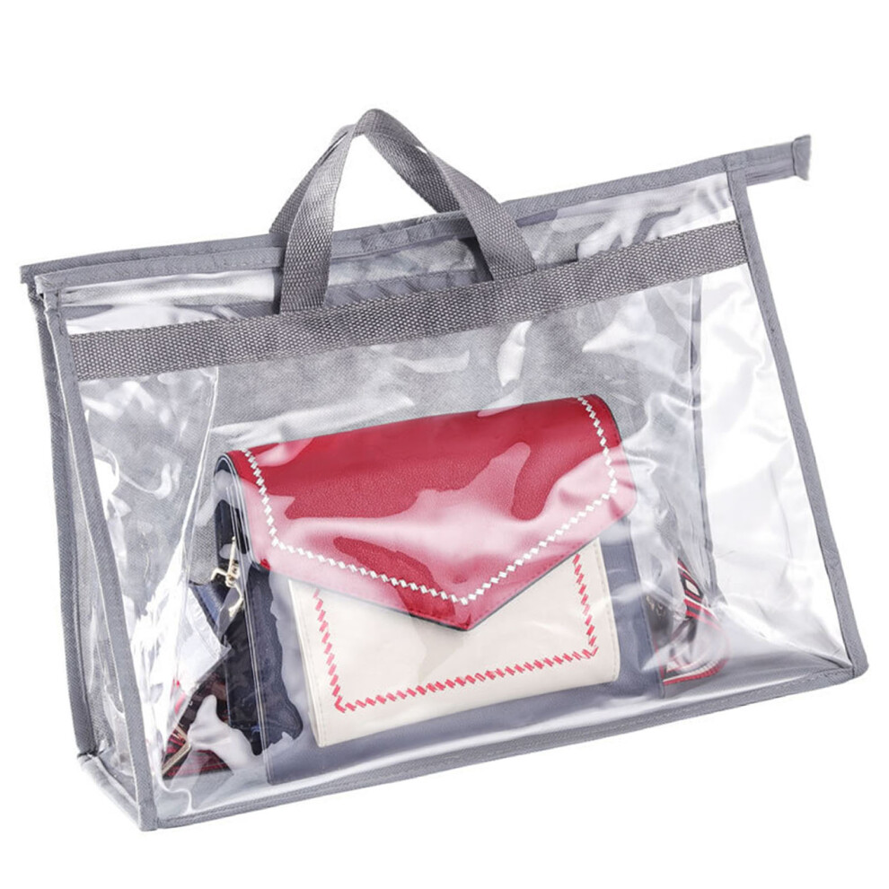 Handbag Dust Bag for Closet PVC Clear Handbags Storage Organizer Purse Protector Storage Bag with Zipper and Handle for Home Travel L