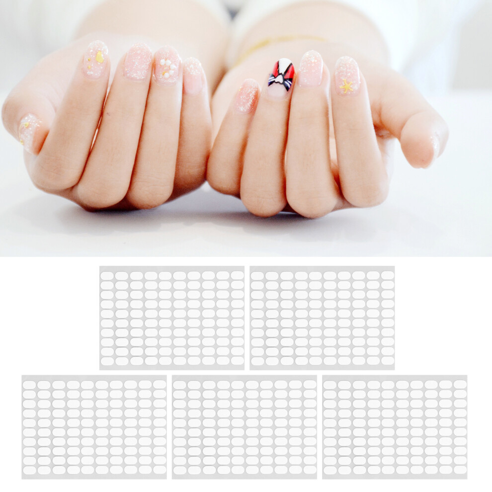 5 Sheets Nail Adhesive Tape Strong Adhesive Multipurpose Double Sided Nail Art Display Strip Tape for Home Salon