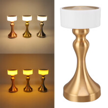 Table Lamp 3 Modes Stepless Dimmable LED Touch Cordless Metal Nightstand Lamp for Bedside Living Room Kitchen Gold