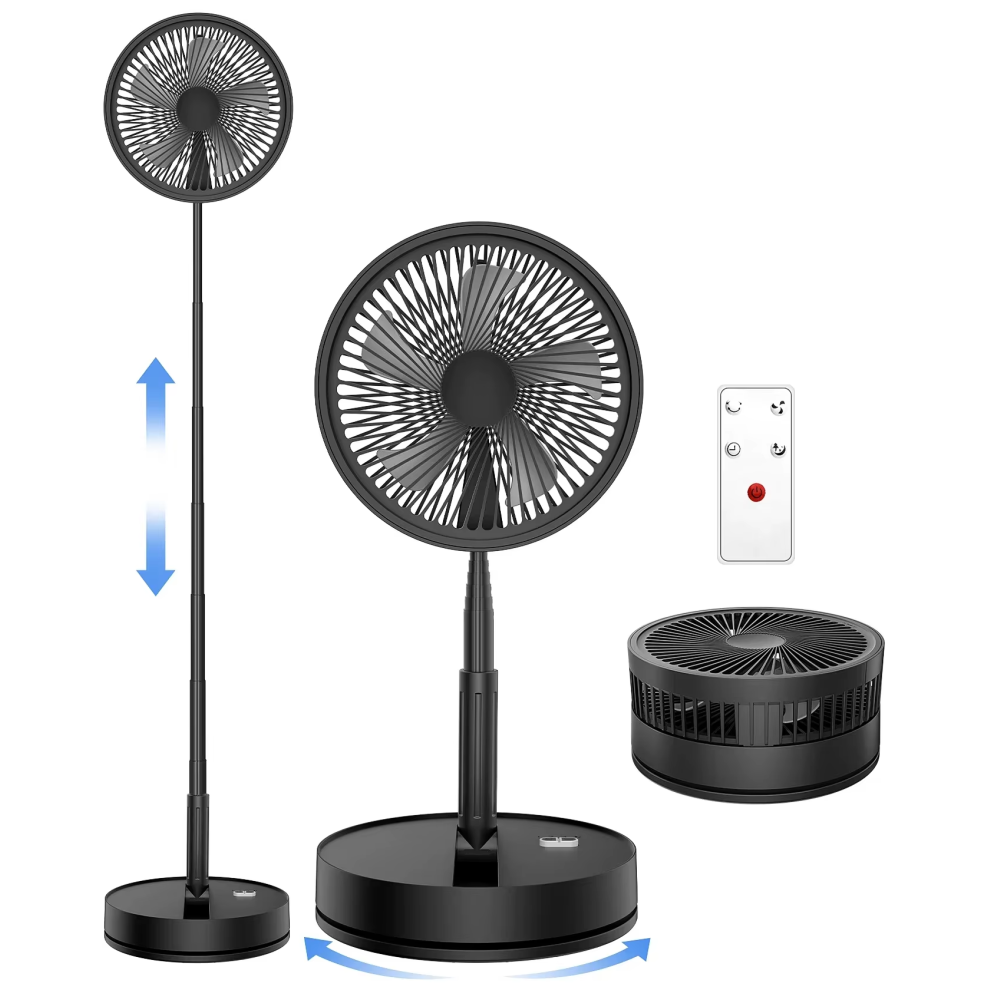 9" Foldable Rechargeable Fan Retractable Portable Mini Electric Fan