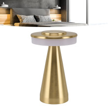 Portable LED Bedside Night Light 3 Color Temperature top Touch control Rechargeable Battery Bedside Lamp Gold