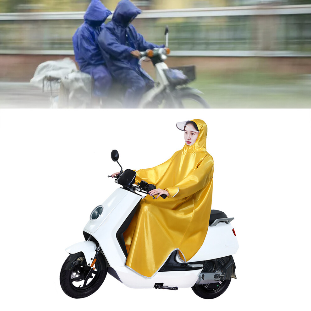 Electric Bike Raincoat Enlarged Protection Oxford Cloth Adults Sleeve Rain Poncho for Cycling Golden Yellow 5XL