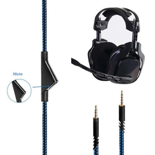 For  Astro A10 A40 A30 Cable Cord Replacement 3.5mm to USB Gaming Headsets  Headset Cable Inline Mute Volume Control 1