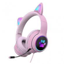(Pink) RGB Colorful Earpads Gaming Headset Headphone Premium Omnidirectional Microphone for PC Laptop Shocking Sound Quality Pink