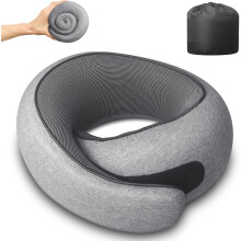 Ergonomic Memory Foam Travel Neck Pillow - Ultra-Soft Support for Airplane/Car/Train/Office Sleeping | Cervical Alignment & Portable Design for Adults