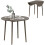 Homcom HOMCOM Foldable Dining Table, Round Drop Leaf Table, Wood Legs, Grey 2