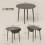 Homcom HOMCOM Foldable Dining Table, Round Drop Leaf Table, Wood Legs, Grey 3