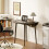 Homcom HOMCOM Foldable Dining Table, Round Drop Leaf Table, Wood Legs, Grey 8