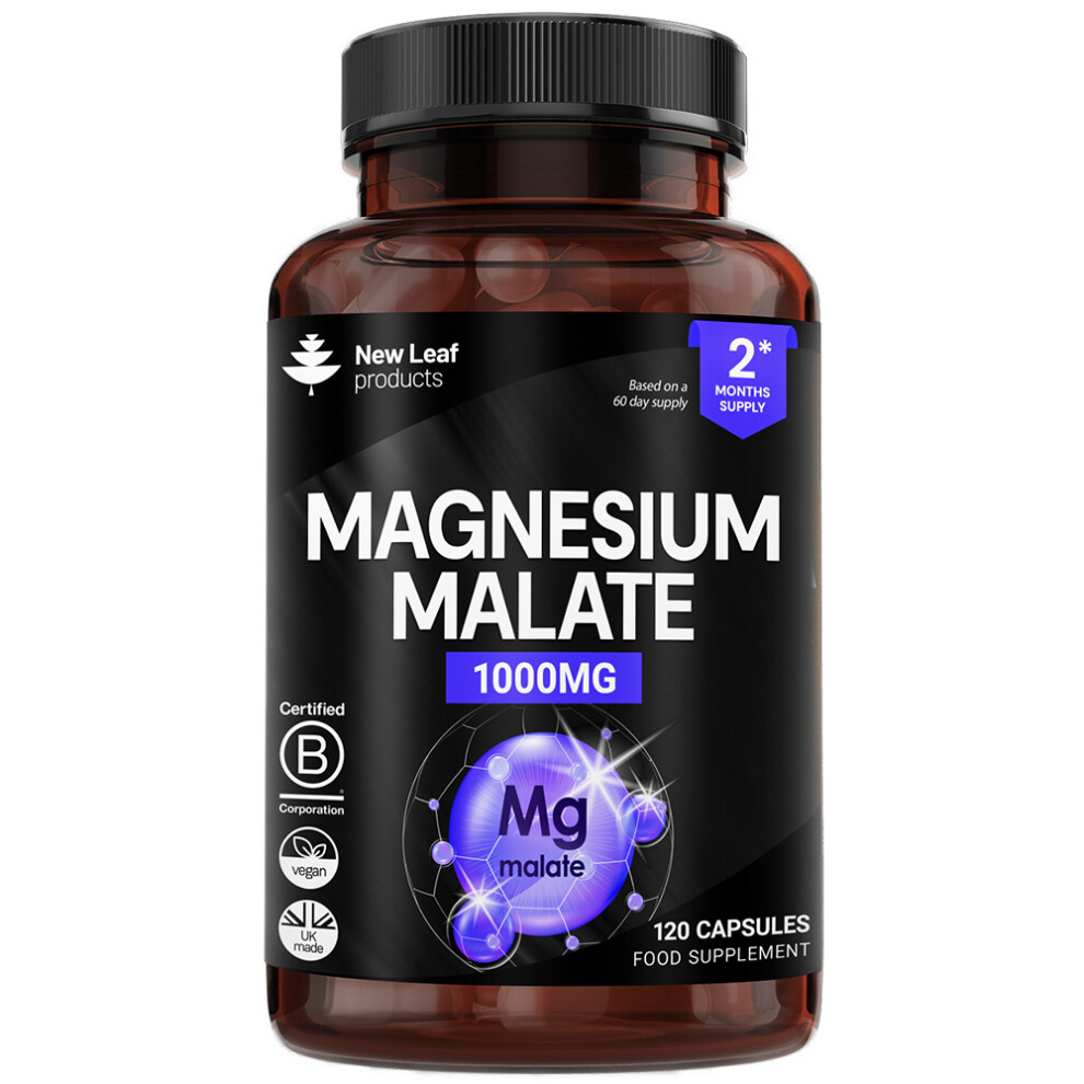 New Leaf Products Magnesium Malate 1000mg Elemental 150mg 120 Vegan - 4 Pack - Image 5