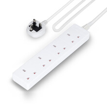 GEEPAS 4 Gang Extension Lead, 3M Cable | 4-Way Plug Extension Cable | 4 Socket Power Strip, 13A