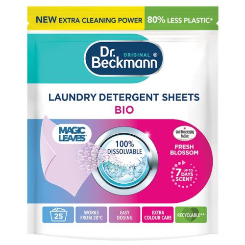Dr Beckmann 3 x Dr Beckmann Laundry Detergent Sheets Bio 25 Sheets