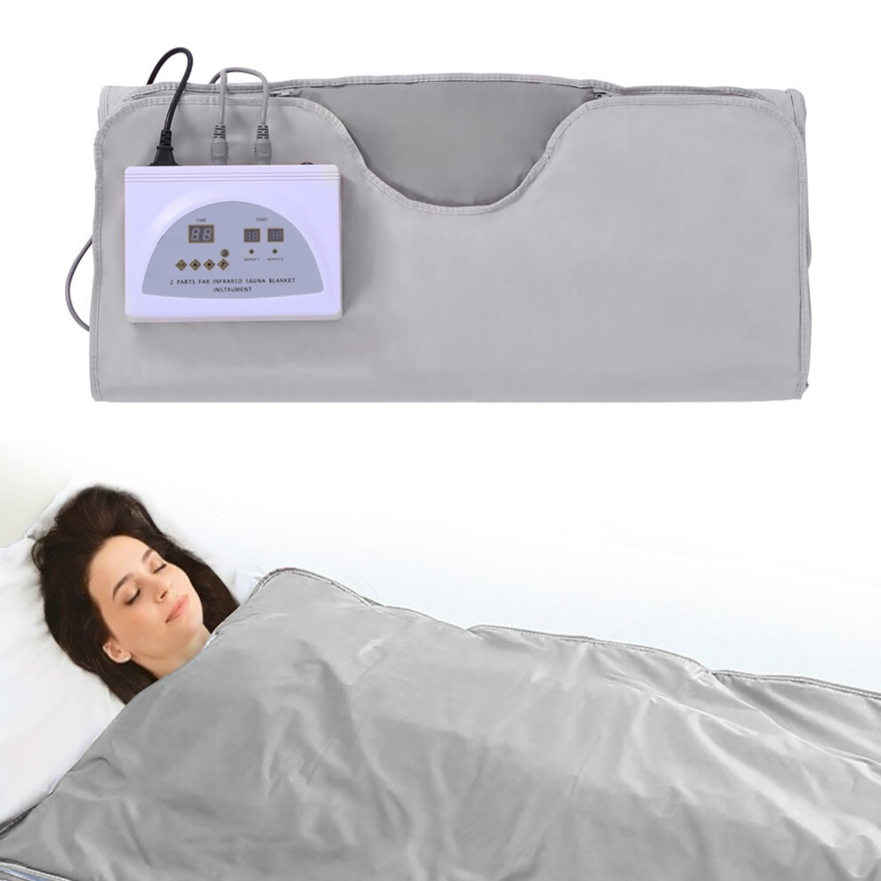 Topsrjyl (Grey) Infrared Sauna Blanket With Zipper, Portable Sauna Blanket, Digital Far-Infrared Sauna Blanket Grey