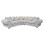 VERONA CORNER SOFA SUITE LIGHT GREY VELOUR FABRIC SCATTER CUSHIONS 1