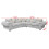 VERONA CORNER SOFA SUITE LIGHT GREY VELOUR FABRIC SCATTER CUSHIONS 2