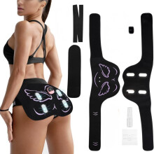 (Black) EMS Glute Trainer, Smart Wrap Wearable Glute Trainer, ABS Stimulator Shaper, Glute Wireless Fitness Equipment