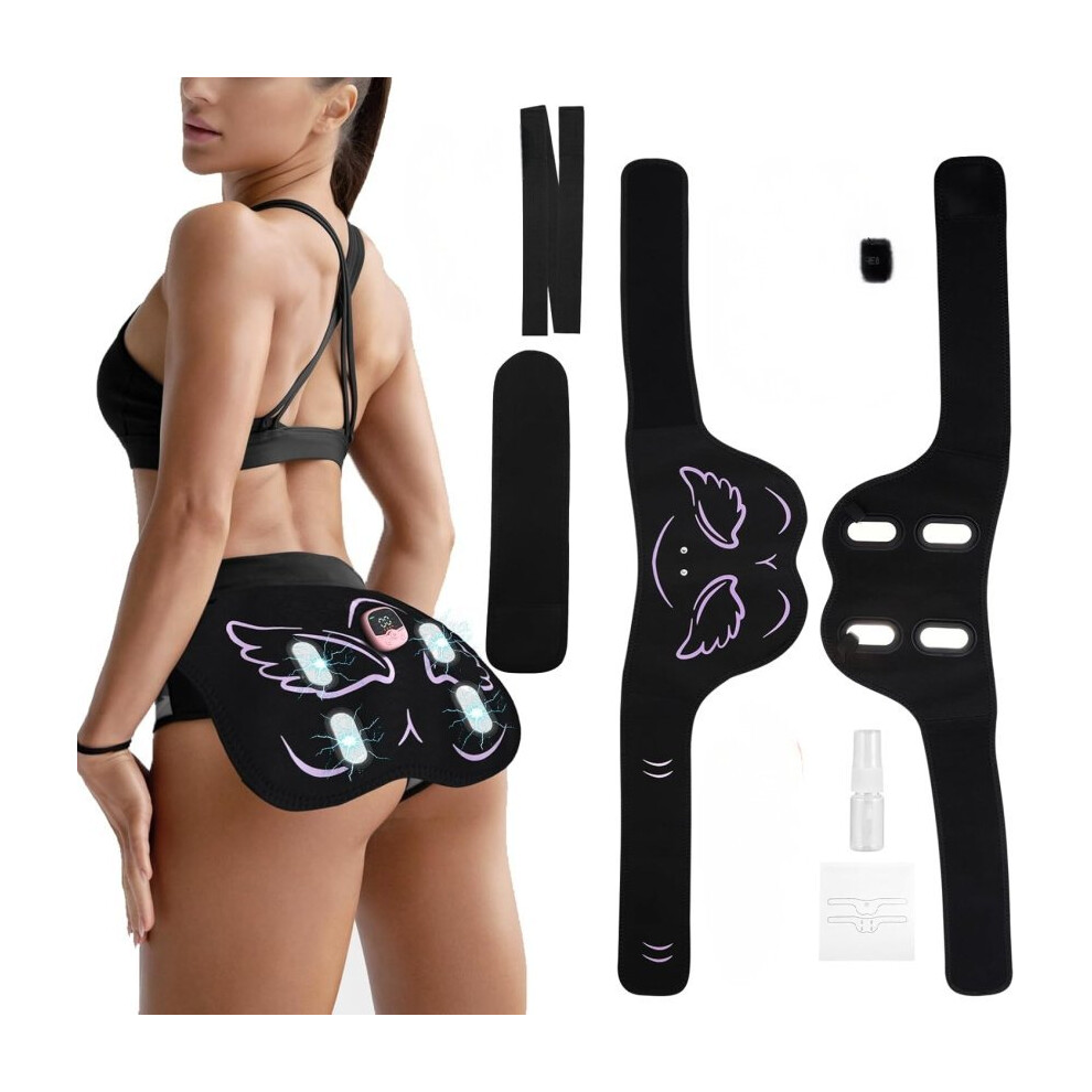 Topsrjyl (Black) Ems Glute Trainer, Smart Wrap Wearable Glute Trainer, Abs Stimulator Shaper, Glute Wireless Fitness Equipment Black