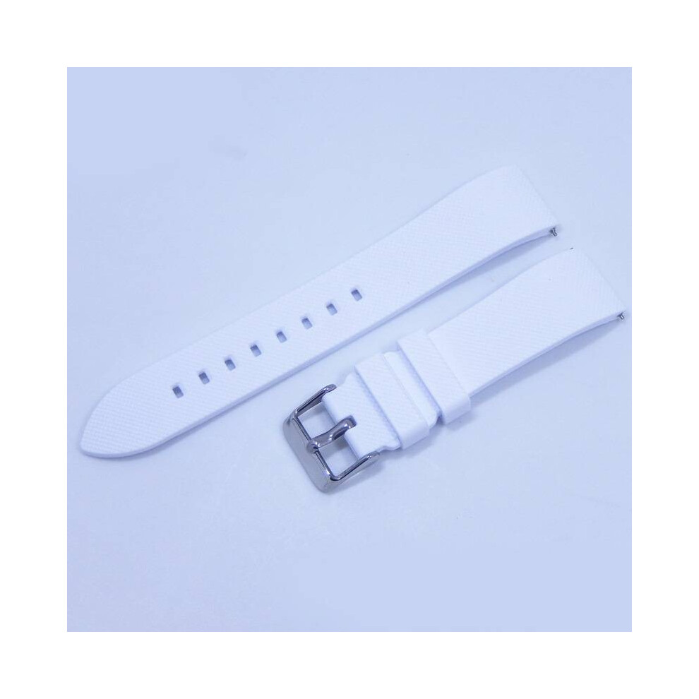 (White)Bracelet de montre de sport en silicone 20 mm à dégagement rapide hommes femmes accessoires de fitness