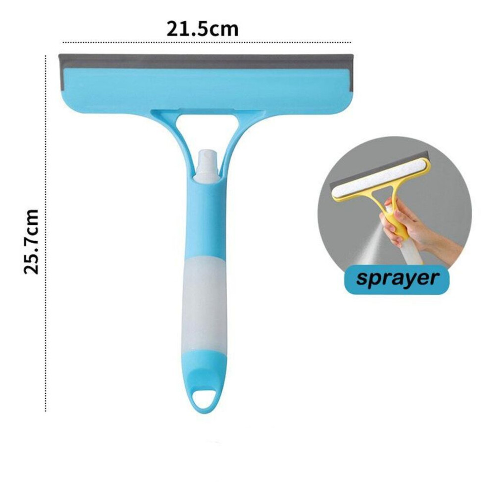 (blue) 3 In 1 Glass Cleaning with Spray Bottle Wipe Shower Screen Window Tool Multi-Purpose Car Windshield Cleaner Washing Accessories
