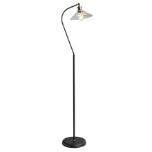 Litecraft Zeke Industrial Floor Lamp - Antique Brass, Black