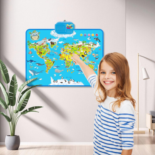 Interactive Talking World Animal Map for Kids Educational Touch Toy 1