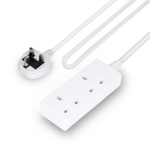GEEPAS 2 Gang Extension Lead, 3M Cable | 2-Way Plug Extension Cable | 2 Socket Power Strip, 13 A