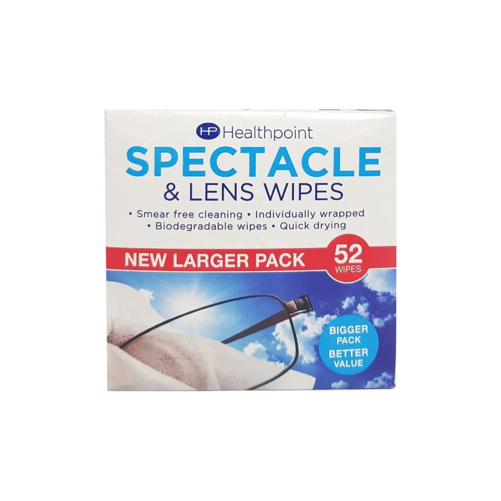 Healthpoint 3 X Spectacle & Lens Wipes 52 Wipes