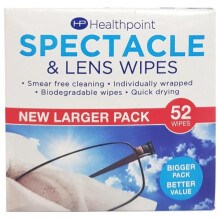 6 x Healthpoint Spectacle & Lens Wipes 52 Wipes