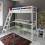 Noa and Nani Thomas High Sleeper Cabin Bed with Thea Desk in Classic White 1