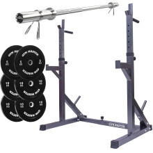 GYM MASTER Squat Rack With Barbell and Weights
