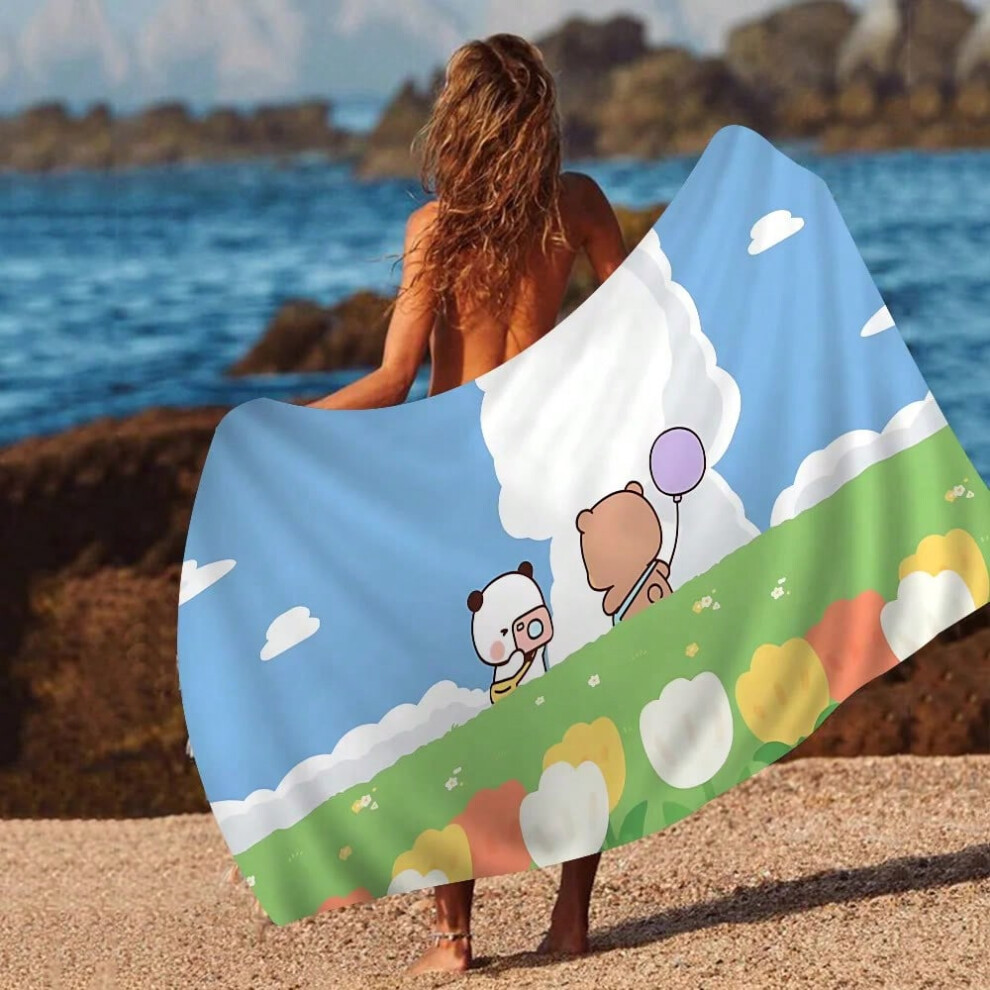(z7, Polyester 70x150cm) Bubu And Dudu Beach Towel Cartoon Cute Summer Kids Large Bath Pool Beach Towel Microfiber Absorbent For Swimming Travel-image-OPC-PHC8XKF-NEW