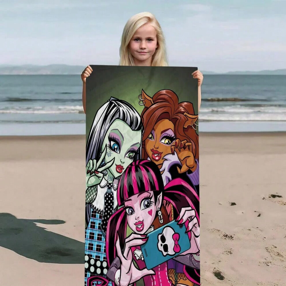 (HJJ4-02503300401152, 70X140cm(27X55in)) M-Monster Cartoon High Beach Towel Cartoon Cute Summer Kid Large Bath Pool Beach Towel Microfiber Absorbent F-image-OPC-PHC8XP7-NEW