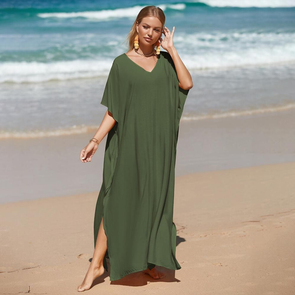 (One Size, RMZ01-3, as the picture) Bohemian Maxi Beach Cover-Up Robe - Loose Fit, Large Size (RMZ01)