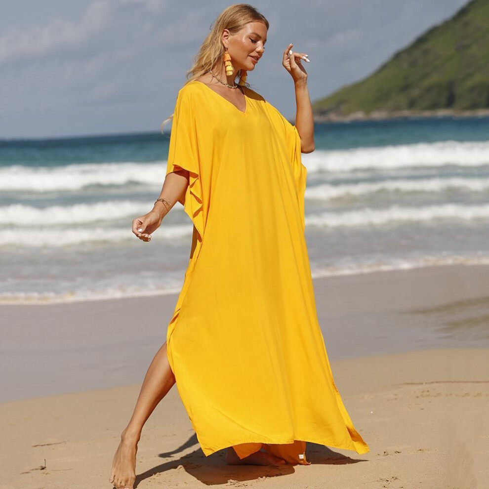 (One Size, RMZ01-5, as the picture) Bohemian Maxi Beach Cover-Up Robe - Loose Fit, Large Size (RMZ01)
