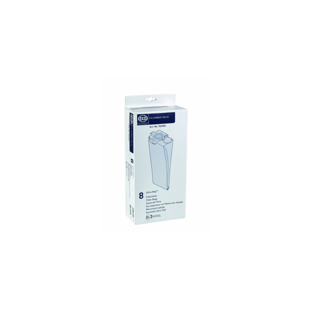 Sebo 7029Er Box Of 8 Ultra Bags Felix, White