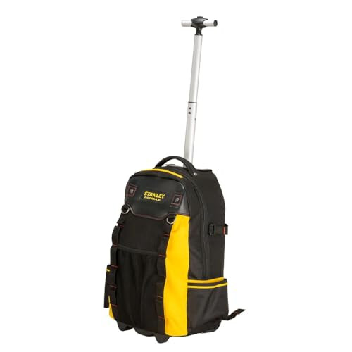 STANLEY STANLEY FATMAX Tool Backpack with Wheels, Extendable handle, Removable Tool Caddy, Separate Compartments For Tools, Includes Laptop/ Tablet Storage,