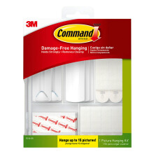 Command Picture Hanging Kit, Assorted Adhesive Strips and Hangers - For a variety of Framed Pictures and Posters - Damage Free
