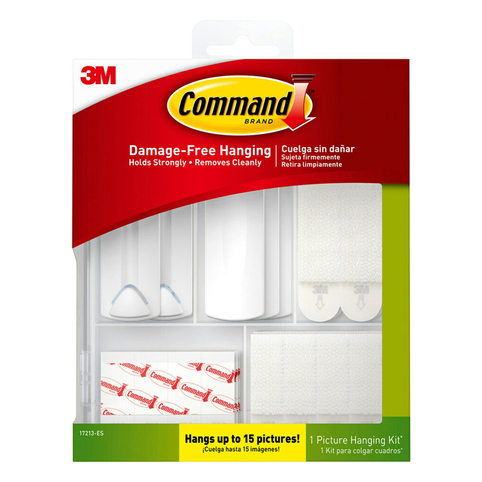 Command Picture Hanging Kit, Assorted Adhesive Strips and Hangers - For a variety of Framed Pictures and Posters - Damage Free