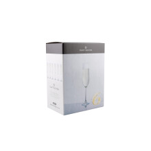 Dartington Crystal Six! Six Champagne Flutes, Set of 6 | Elegant and Functional Glasses | 241mm | 190ml | Dishwasher Safe | Classy and Elegant