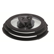Tefal Ingenio L9931012 3 Piece Glass Lids, 18-18-20, Black