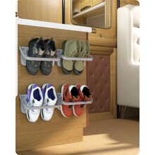 Baffect shoe holder foldable wall mounted 4 pieces, rack folding hanging shelf for shoes storage without drilling, pcs gray