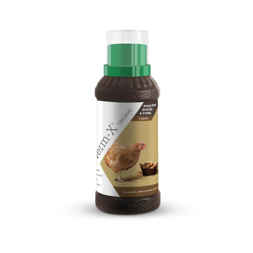 Verm-X 100% Natural Liquid For Poultry. Supports?Intestinal Hygiene. Vet Approved. Ufas Assured. Contains?Prebiotic For Gut Biome.?Restores And