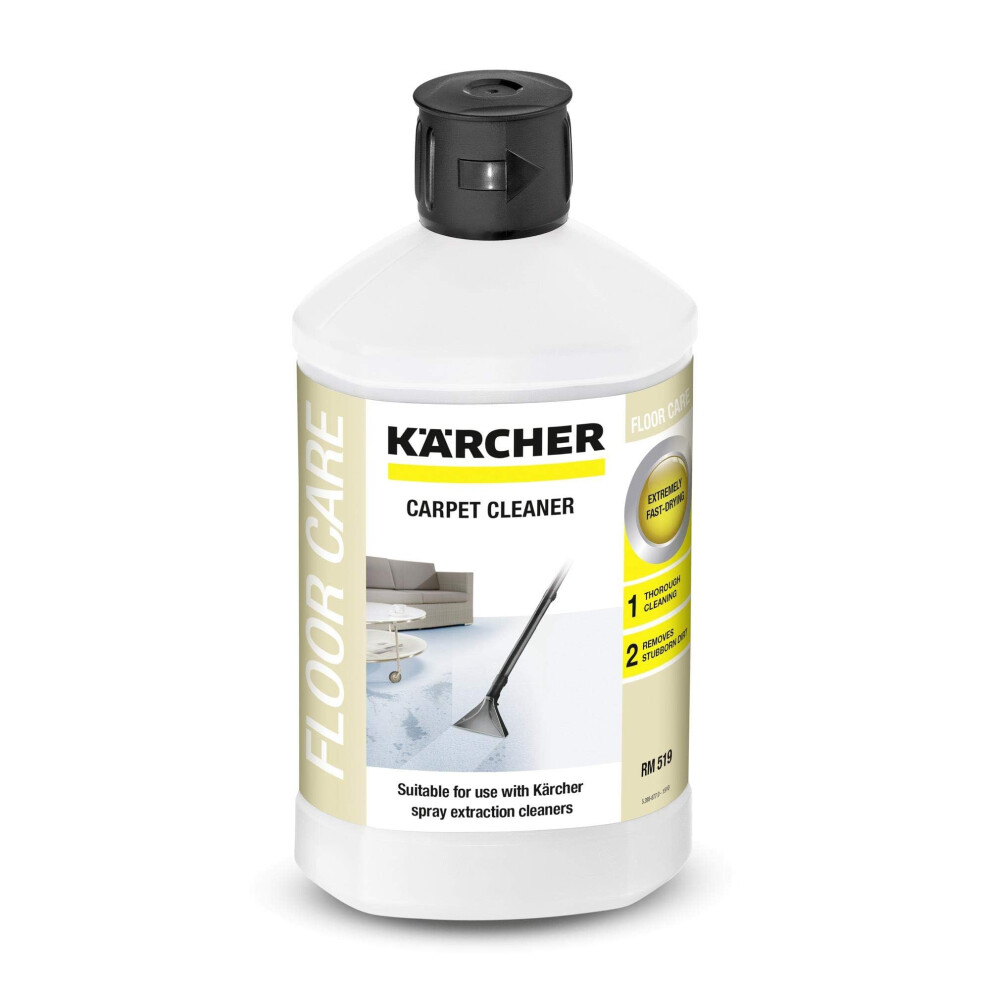 K?rcher Carpet Cleaner RM 519, suitable for cleaning carpets, upholstery, car seats etc., 1l concentrate yields diluted 40l cleaning agent.